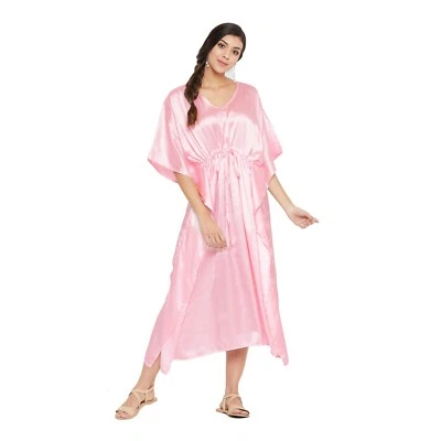 Vestido de dormir feminino EUA cetim seda roupa de dormir lingerie camisola longa maxi - Imagem 1 de 3