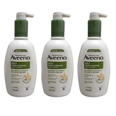 3x Loción corporal hidratante diaria Aveeno para el cuidado de la piel normal a seca 500 ml Foto 1 de 2