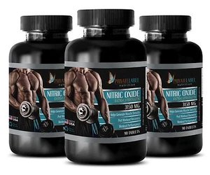 Nitric Oxide 3150 mg Powder Pre Workout Booster 270 Capsules 3 Bottles - Picture 1 of 12