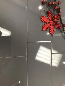 10X30 GREY TILES GLOSS FLAT BRICK SUBWAY £9.00 PER METRE AVON DARK GREY - Picture 1 of 1