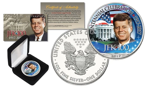 Kennnedy JFK 100 Birthday Celebration 2017 1 oz .999 AMERICAN SILVER EAGLE w/BOX Cover