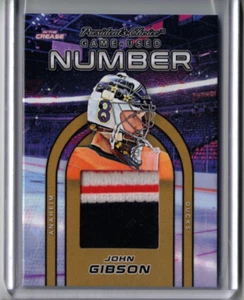 JOHN GIBSON Presidents Choice Game-Used Anaheim Ducks Number Patch Card #'d 3/10 - Picture 1 of 2