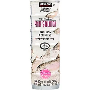 Kirkland Signature Wild Alaskan Pink Salmon 6/6 Ounce Cans - Picture 1 of 2