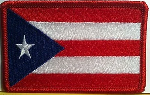 Parche de bandera de Puerto Rico con gancho sujetador adhesivo militar táctico boricua rojo - Imagen 1 de 1