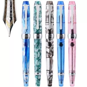 Penbbs 456 Acryl Vakuum Füllung Füllfederhalter Silber Clip F Feder Schreiben Geschenk #s - Bild 1 von 31