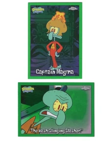 2025 Topps Cromo Bob Esponja - Calamardo - Tarjetas Verdes Kelp - #136 y #77 - Imagen 1 de 2