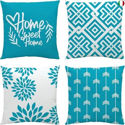 NIULAA Federe Cuscini Divano 45x45 Velluto Blu Acqua Copricuscini Divano - Immagine 1 di 4