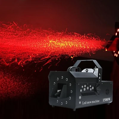 5L 1500W LED RGB 3-in-1 Snow Machine Snowflake Machine DMX with Lighter - Image 1 of 4