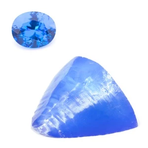 30.9ct Lab Grown Blue Spinel (Czochralski) Faceting Rough Stone - Picture 1 of 5