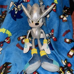 Kellytoy Sonic the hedgehog rare Plush SILVER THE HEDGEHOG - Picture 1 of 6