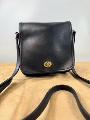 VTG Coach Legacy Black Leather Crossbody Companion Flap Shoulder Bag 9076 - Image 1 of 4