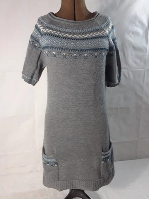 Женщин маленький CHARLOTTE RUSSE серый длинный свитер стежок дизайн на карманы и воротник - Изображение 1 из 4