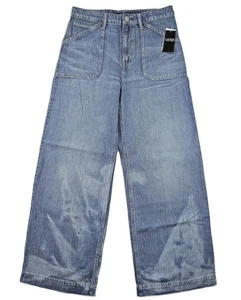 Pantalones de mezclilla para mujer Lauren Ralph Lauren 10 pierna ancha carpintero azul desgastado lavado $145 - Imagen 1 de 6