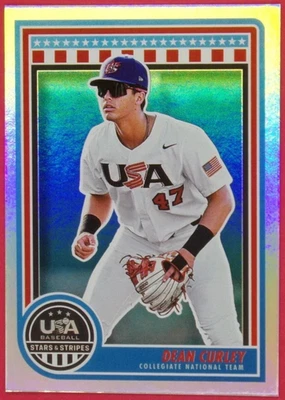 Dean Curley 2025 Panini Stars-Stripes USA Baseball Refractor Rookie #58 - Image 1 of 2