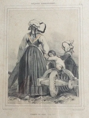 Lithographie XIX 'Femmes De Nort ' Galerie Armoricaine Nantes lith. - Photo 1/4