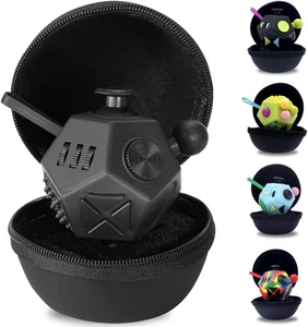 12-seitiger Fidget Cube mit Tragetasche - Schwarz - Bild 1 von 5