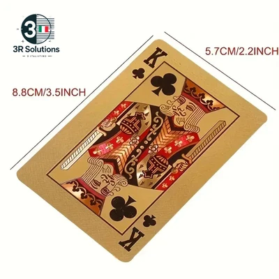 Mazzo Di Carte Da Gioco in Lamina D'Oro 24 Carati - Perfetto per Poker, Scherzi - Immagine 1 di 4