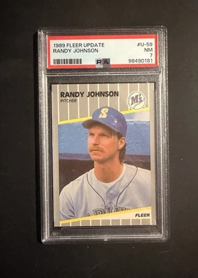 1989 Fleer Update Hall Of Fame Randy Johnson Rookie Graded Baseball Card #U-59 - Image 1 of 2