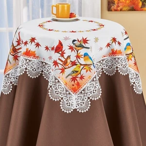 NUOVO! TAVOLO Top 35" Quadrato Elegante Ricamato AUTUNNO Biancheria Canzonieri,Cardinale - Foto 1 di 1