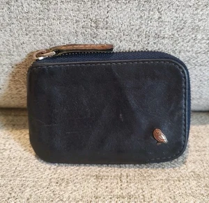 Bellroy Card Pocket Small Leather Zipper Card Holder Wallet - ๐ต Blue-Used - Picture 1 of 9