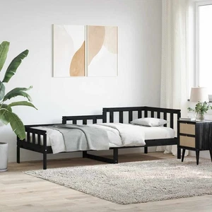 Dormeuse Nera 80x200 cm in Legno Massello di Pino 2461610 - Foto 1 di 5