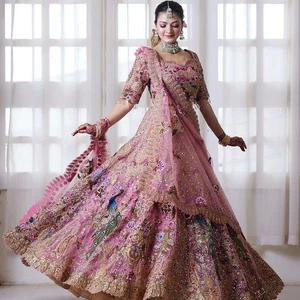 Bollywood Lehenga Indio Choli Boda Fiesta Ropa Lengha Diseñador Nupcial Étnico - Imagen 1 de 4
