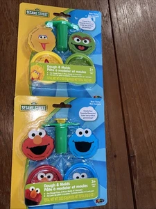 2 NEW SESAME STREET DOUGH & MOLD KITS elmo cookie monster big bird oscar grouch - Picture 1 of 6