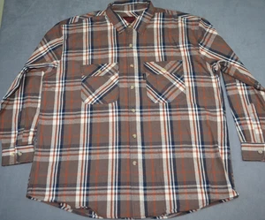 Five Brothers braun kariertes Flanellhemd Langarm schwerer dicker Strick Herren 2XL - Bild 1 von 8