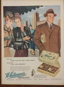 1945 vintage Whitman's chocolates print ad.  Post World War II. - Picture 1 of 1