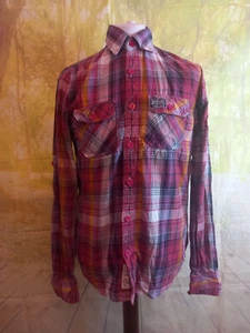 Superdry 100% cotton madras plaid multicoloured Shirt. UK men's size Large - Picture 1 of 10