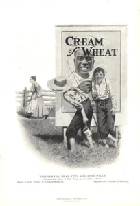1918 Cream of  Wheat: Tom Sawyer Huck Finn and Aunt Polly Vintage Print Ad - Picture 1 of 1