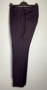 NEIL BARRETT Plum Viscose & Cupro Slouch Fit Double Pleat Trousers RRP: £345.00 - Picture 1 of 6