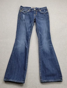 Pantalones de mezclilla MEK Oaxaca para mujer 28 Bootcut tiro bajo azul desgastado 30 x 30 - Imagen 1 de 12