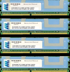16GB 4 x 4GB ECC FULLY BUFFERED PC2-5300 DIMM DDR2 667 MHz FB Server Memory RAM - Picture 1 of 2