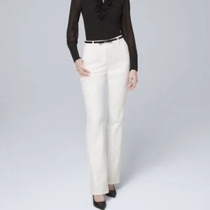 White House Black Market "The Boot" elfenbeinfarbene Hose Pants neu mit Etikett Größe 6 - Bild 1 von 3