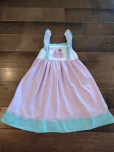 LIL Cactus Girls pink applique seersucker gingham dress Spring Summer - 6 6Y - Picture 1 of 9
