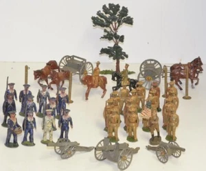 BARCLY LEAD SOLDIERS PLUS ACCESSORIES 39 PIECE VINTAGE LOT - Picture 1 of 14