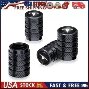 4PCS Metal Car Tire Valve Caps Valve Stem Cover Compatible with Tesla Black 4 - Picture 1 of 16