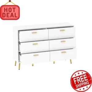 6-Drawer Chest Versatile Storage Solution with White Finish - Picture 1 of 6