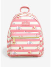 Disney Best Friends Pink and White Stripe Mini Backpack