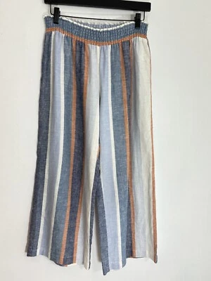 Anthropologie Drew Linen Blend Striped Pants in Sz Small - Image 1 of 4