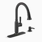 KOHLER Ealing Matte Black Kitchen Faucet - Pull-down, Single Handle, Sprayer