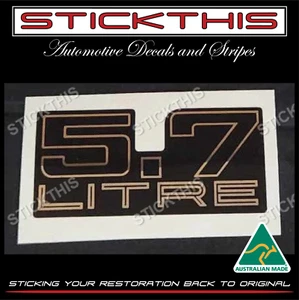 HJ HX HZ LH LX V8 LS1 355 Engine Boot Badge V8 5.7 Litre - Flat Decal Sticker - Picture 1 of 2