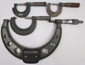 4x Micrometer Lot Incl Mitutoyo 5"-6" No. 103-220, Brown Sharpe 8, J.T. Slocomb - Picture 1 of 7