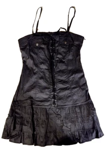 Love Culture Women’s Black Strapped Ruffled Corsett Mini Dress Size L - Bild 1 von 4