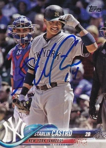 STARLIN CASTRO NEW YORK YANKEES SIGNED CARD WASHINGTON NATIONALS CUBS MARLINS - Picture 1 of 1