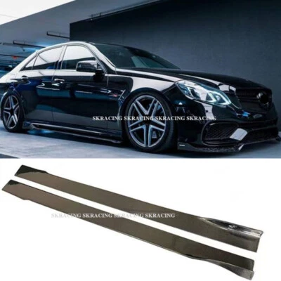 For Benz E Class W212 E63 Carbon Side Skirt Extension Splitters Lip BodyKits - Image 1 of 4
