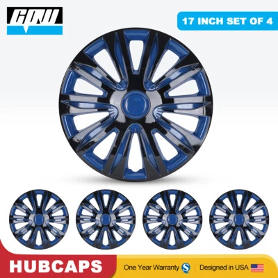 Tapacubos de cubierta de llanta de rueda de 17"" 4 piezas tapacubos laca tapacubos completa para llanta universal R17 Foto 1 de 4