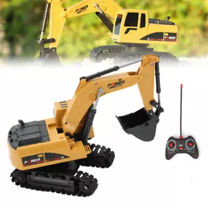 Remote Control Excavator RC Tractor Bulldozer Crawler Truck Toy Digger Car Kids - Picture 1 of 13