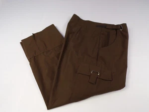 Vintage Columbia GRT Capri Womens 10 Coffee Poly/Cotton Cargo Hook/Loop Zip E25 - Picture 1 of 13